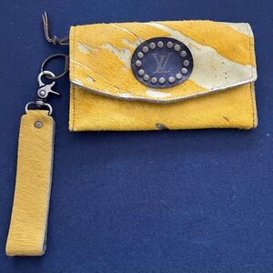 Louis Vuitton Yellow Haircalf Wristlet Clutch -  custom made #B-20